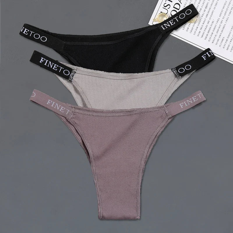 3Pcs/set Low Waist Brazilian Panties Women Cotton Bikini Panties M-XL Lady Comfortable Underwear Female Soft Underpants Lingerie