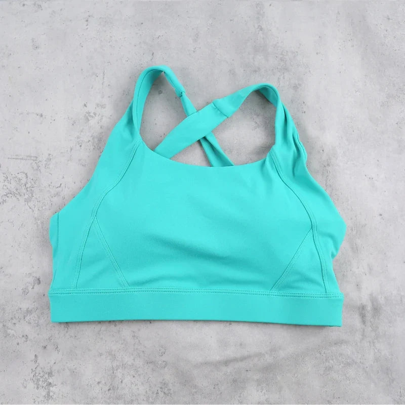 DIAS FIT JOY Cloud feeling wide shoulder strap cross beauty back removable padding sports bra Pilates cycling fitness