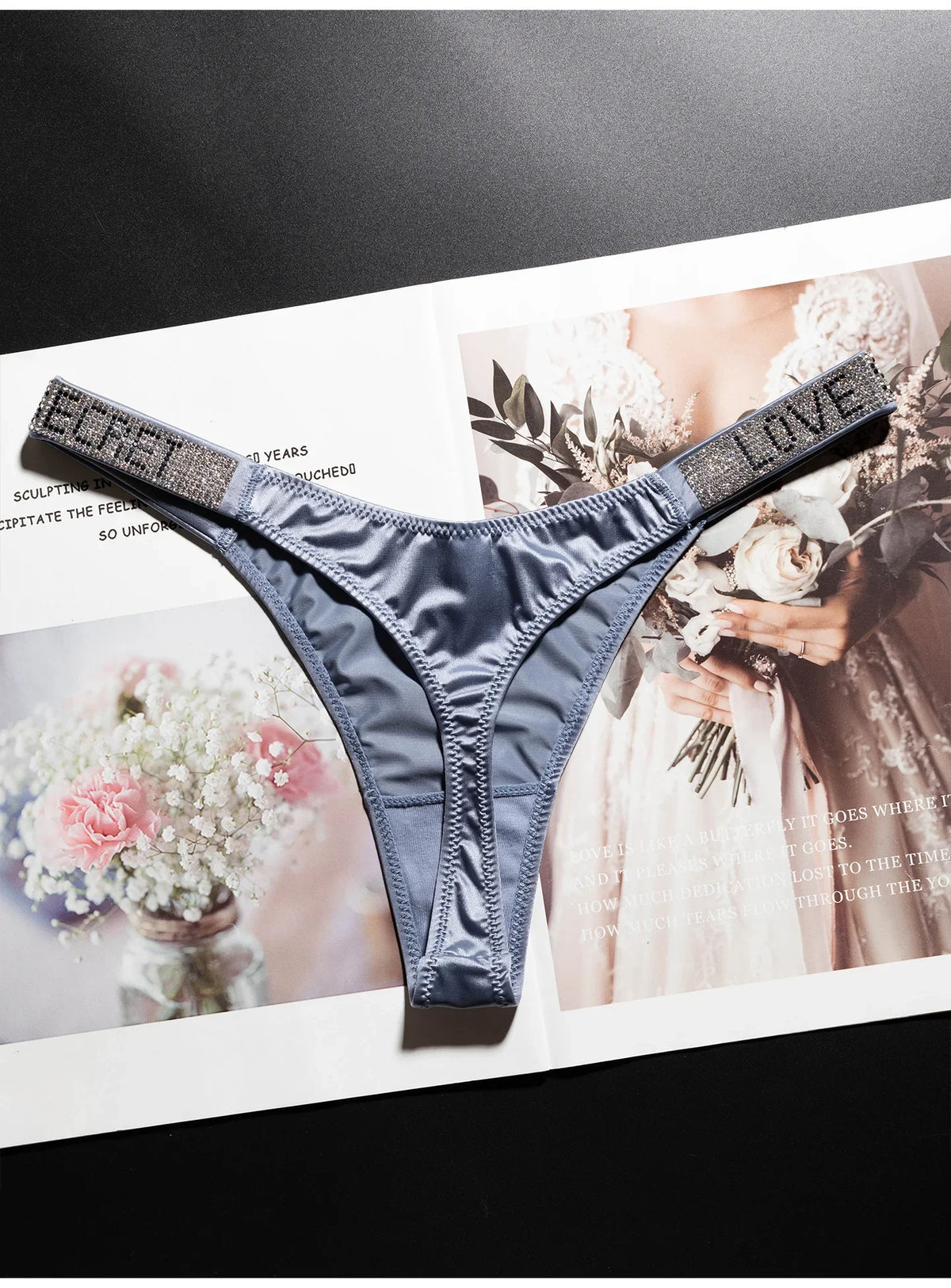 Letter Sexy Panties Women Thongs Rhinestones Diamonds G-string Sports Thong Low Waist Shorts Briefs T-back Fitness S-XL