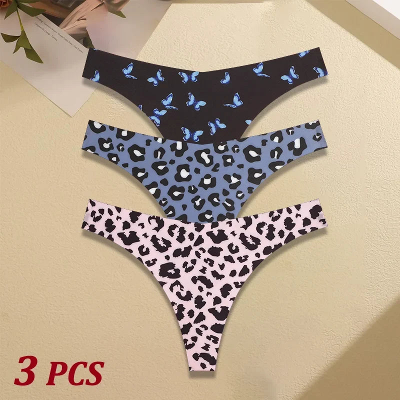 3Pcs Ultra-thin Seamless G-string Women Thongs Sexy Sweet Fruit Low-waist Panties Ladies Soft Cute Thongs Female S-XL T-Back