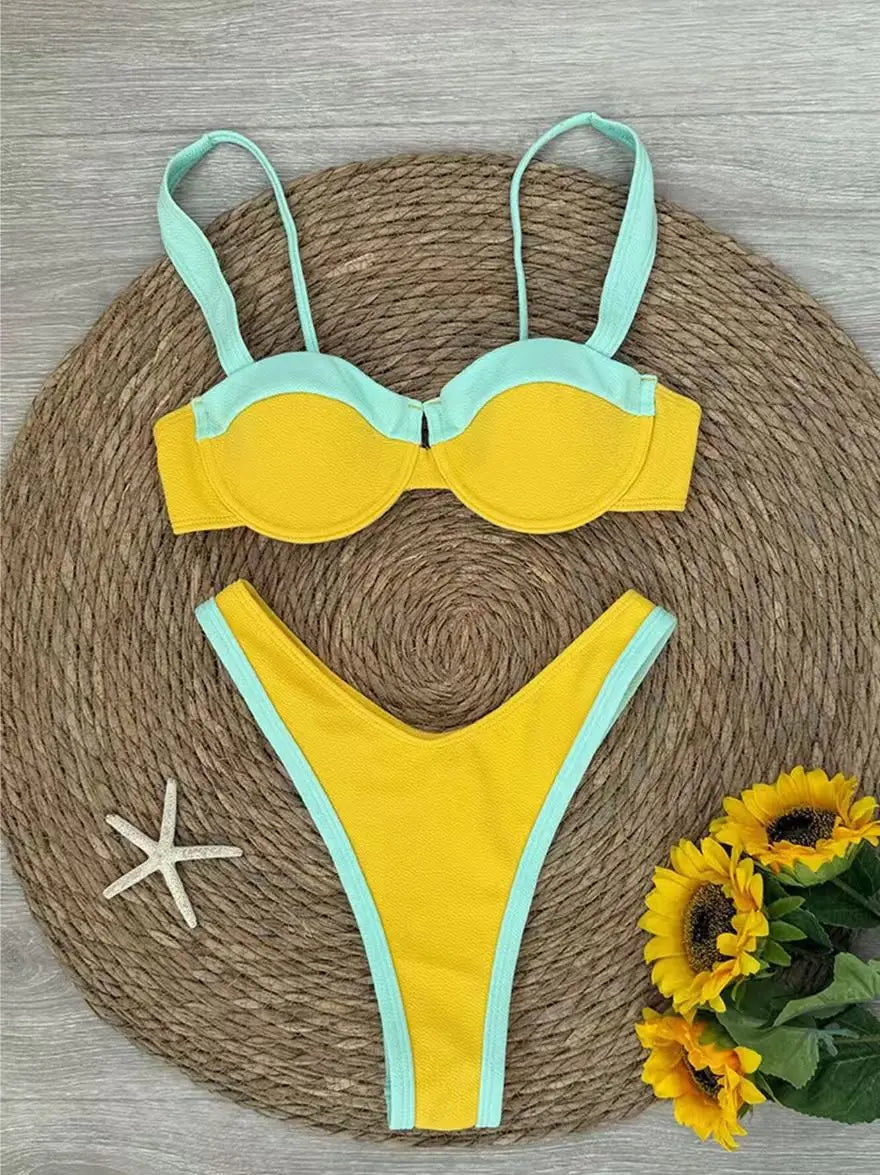 2026 New Black Bikini White One Piece Swimsuit Sexy Solid Swimwear Women Bathing Suit Beach Backless Monokini Swimsuit Female