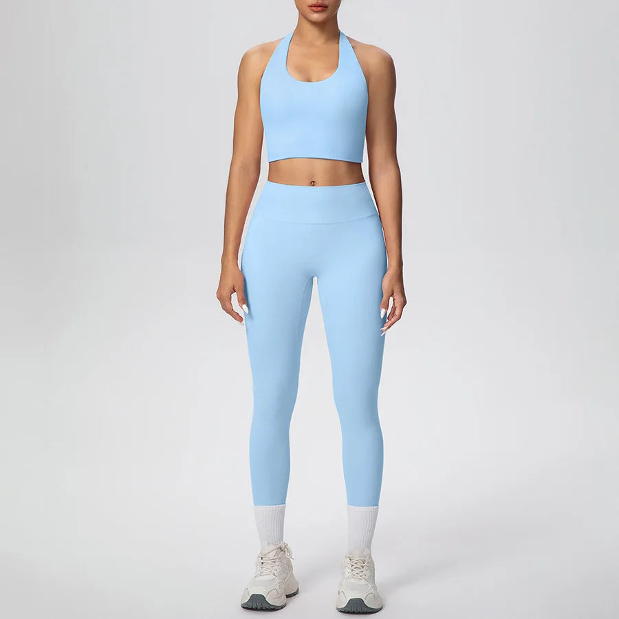 Yoga Clothing Set Women's High Waisted Leggings and Top 2 Piece Seamless Fitness Exercise Clothing Gym Sportswear Tracksuits