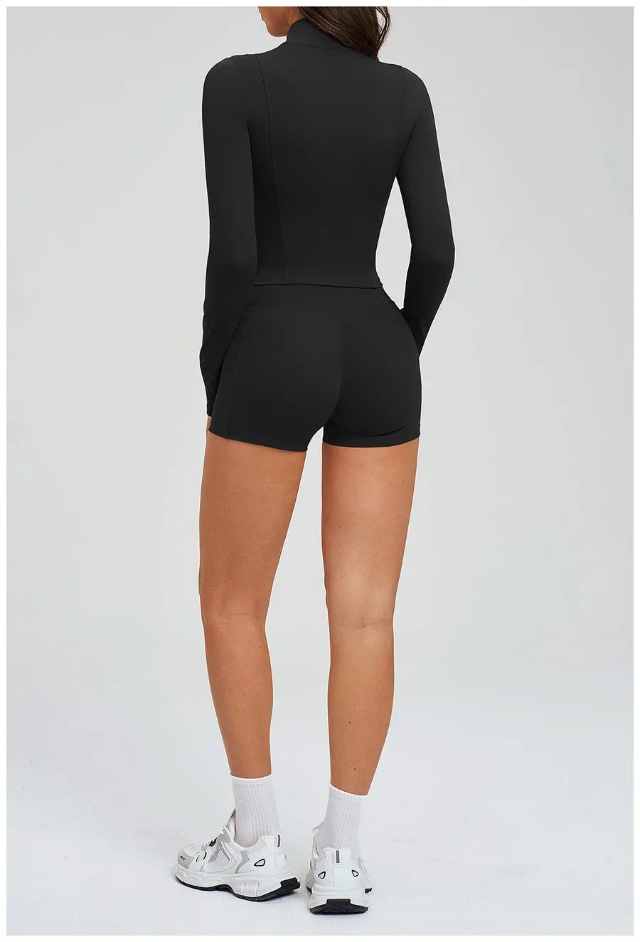 Yoga Suit Women Tracksuit Long-sleeved Jacket Shorts Suit Outfit Gym 2PCS Set Fitness Running Workout Clothes Push Up Sportswear