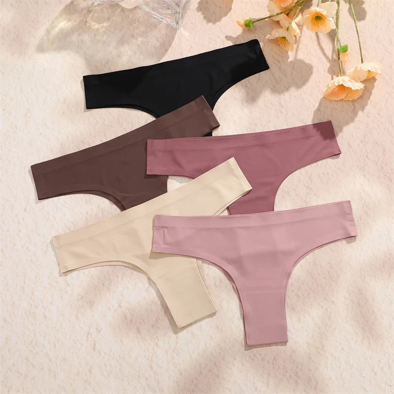 3PCS Seamless Ultra-thin Brazilian panties Maillard Panties Women Ice Silk Underwear Sexy Panty Low Waist G-string Female Solid