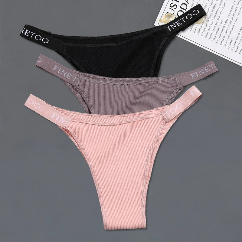 3Pcs/set Low Waist Brazilian Panties Women Cotton Bikini Panties M-XL Lady Comfortable Underwear Female Soft Underpants Lingerie