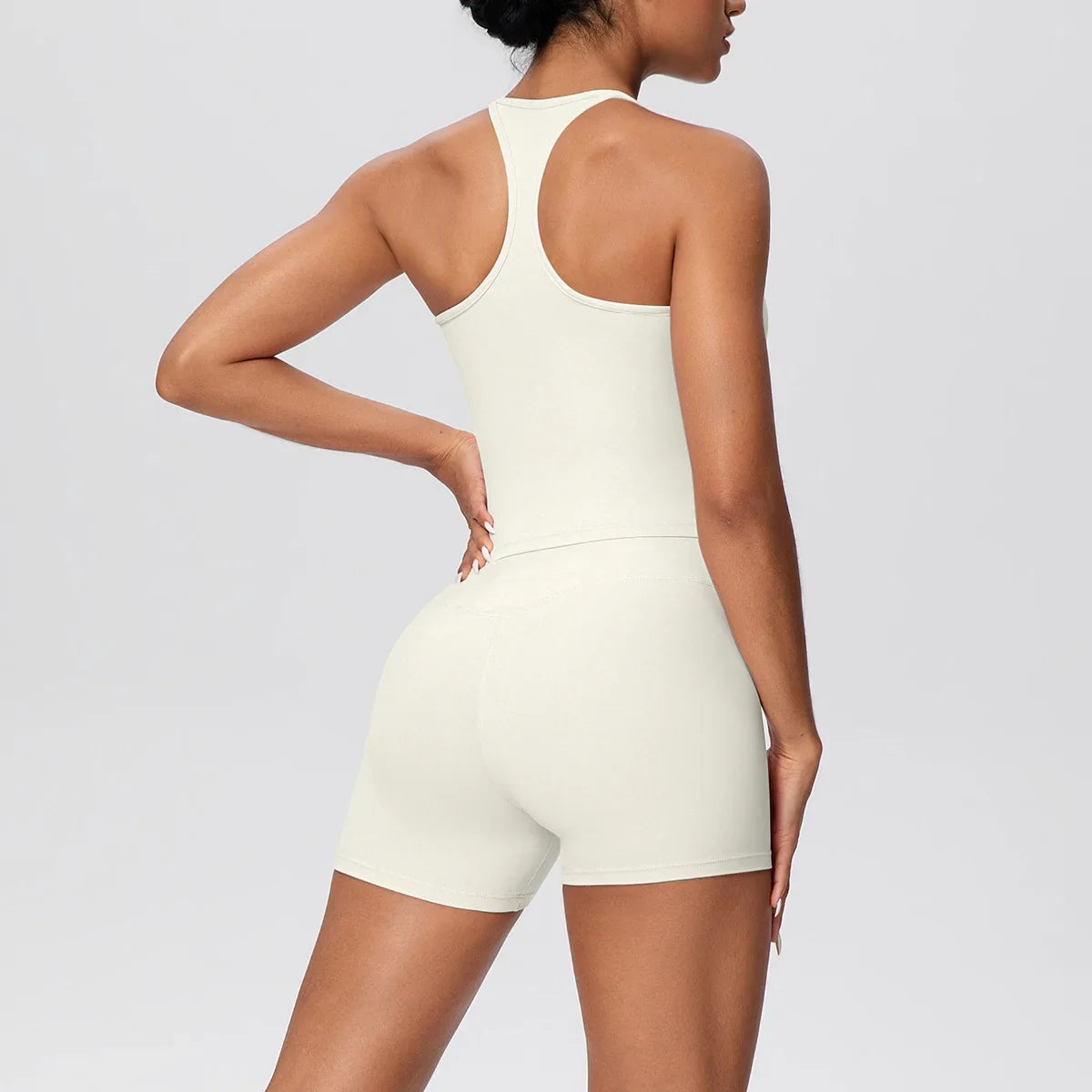 New 2Pcs Yoga Sets Naked Feel Women Workout Fitness Gym Clothes High Waist Yoga Shorts And Sports Bra Impact Shorts Workout Sets