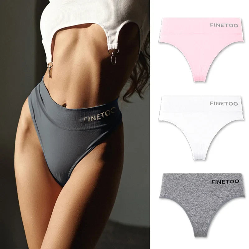 3Pcs M-2XL Seamless Thongs Women High Waist G-string Ladies Comfortable Bikini Panties Thong Underpants Girls Underwear Lingerie