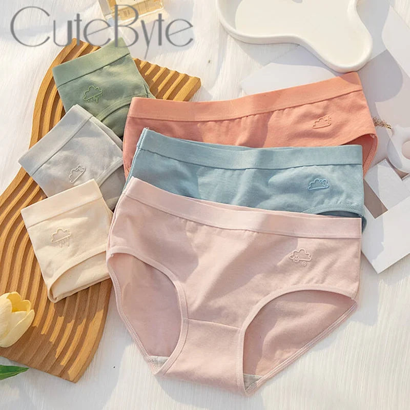 5Pcs Women's Cotton Underwear Panty Cute Sexy Panties Female Seamless Underpants Solid Color Panty Intimates Women Lingerie S-XL