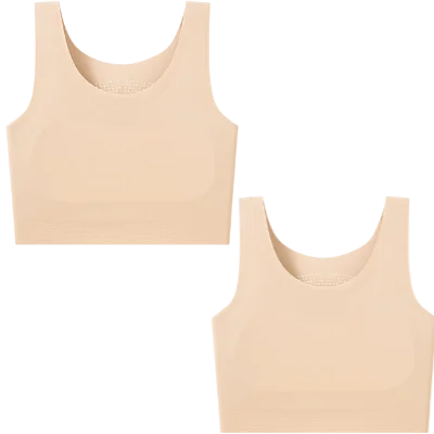 Women's Large Breasts Underwear Wide Shoulder Invisible Corset Antibump Thin Underwear Full Cup Vest Traceless Bra with Bra Pads
