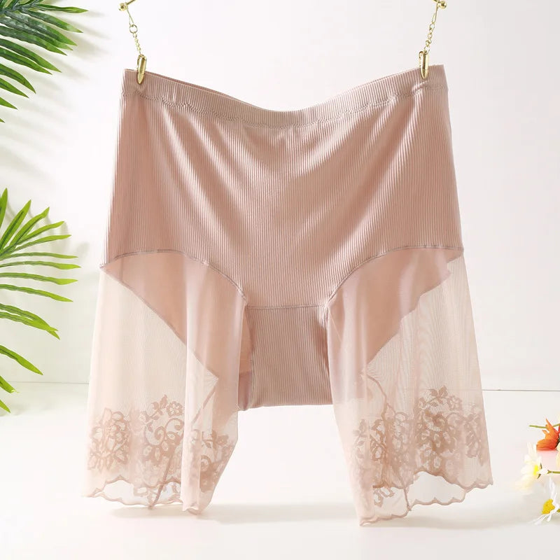 60-115 KG Plus Size Safety Short Pants Summer Women Seamless Underskirt Shorts Anti Rub Thigh Boyshorts Sexy Lace Women Boxers