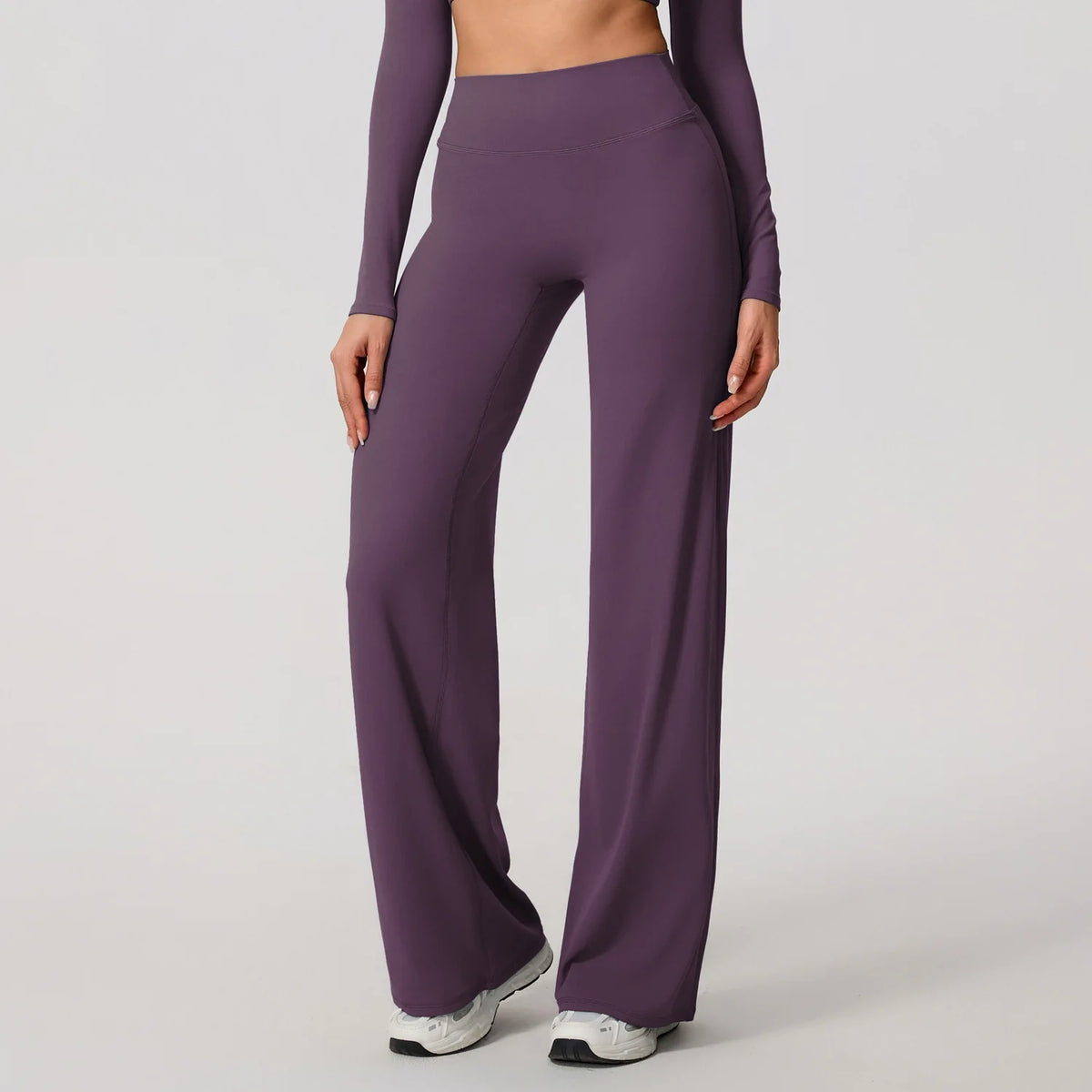 Hearuisavy Women Straight-Leg Sports Pants Gym Clothing Naked Feeling Compression Wide Leg Yoga Leggings Pilates Fitness Tights