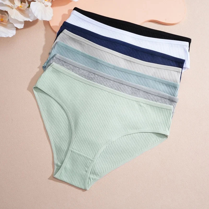 3Pcs/Set Women's Seamless Cotton Briefs Women Panties Solid Color Breathable Underwear Female Low Waist Soft Lingerie S-XXL
