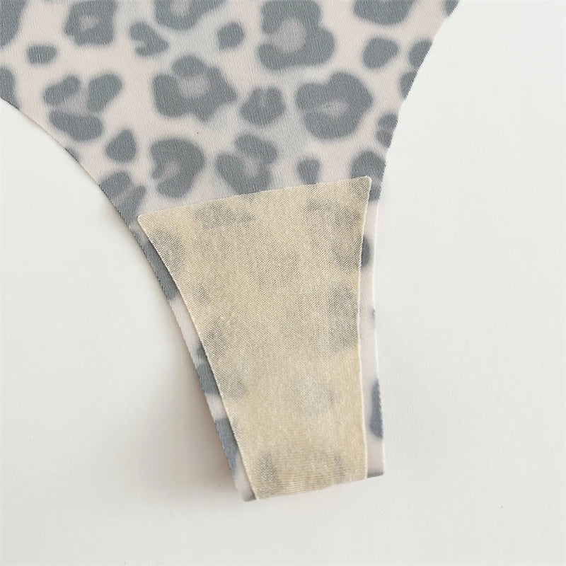 5Pcs Women Ultra-thin Seamless G-string Seamless Print Thongs Sexy Panties Ladies Soft Cute Thongs Female S-XL T-Back Panties
