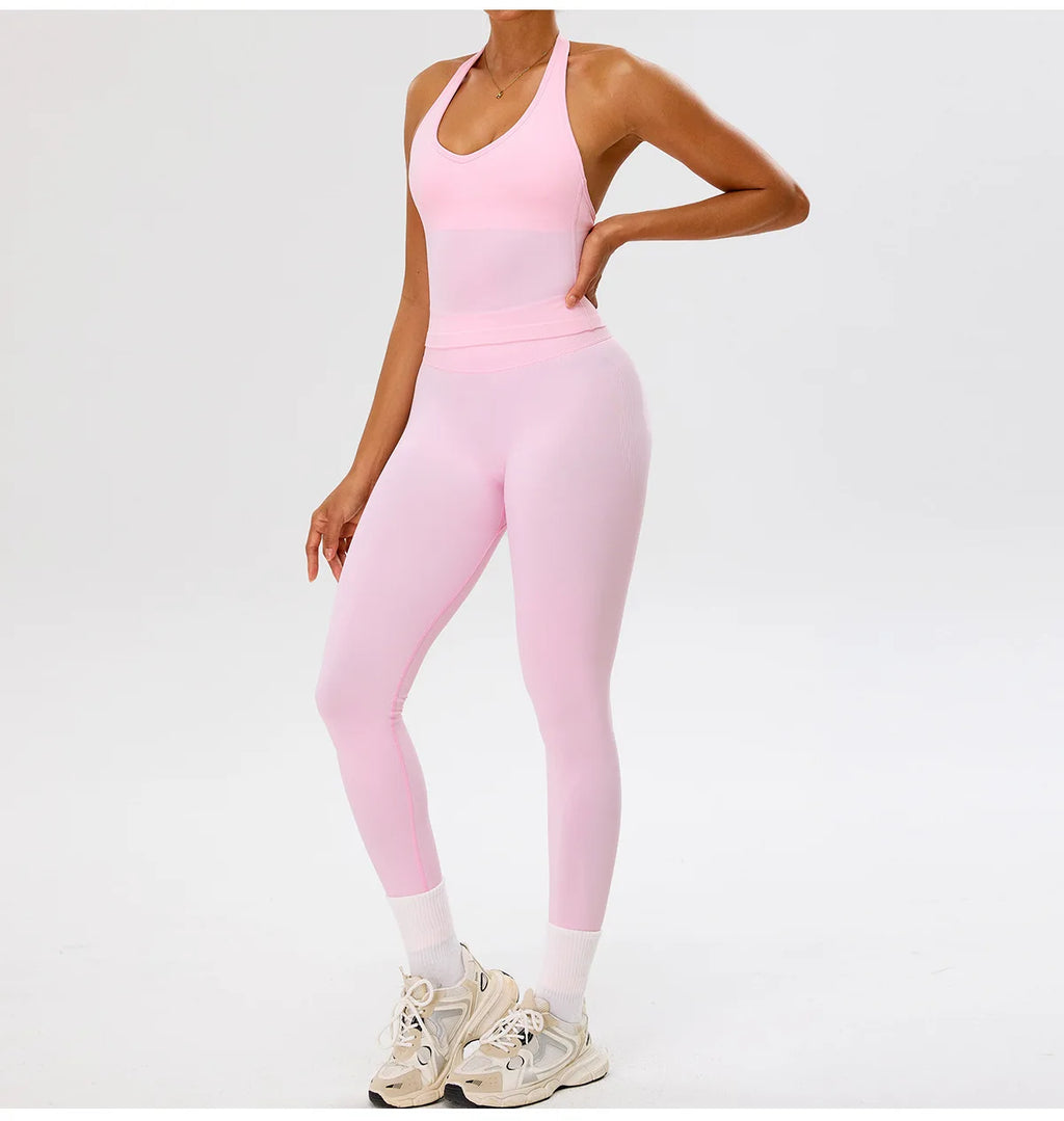 Seamless Gym Top Women Sports Bra Running Neck Hanging Yoga Bra Breathable Sports Underwear Women Push Up Fitness Workout Tops