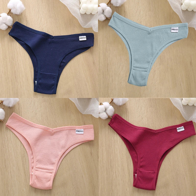 4Pcs/Set Cotton Panties Low Rise Briefs Women Underwear Bikini Ladies Sexy Underpants Female Intimates Girls Lingerie 2022 Hot