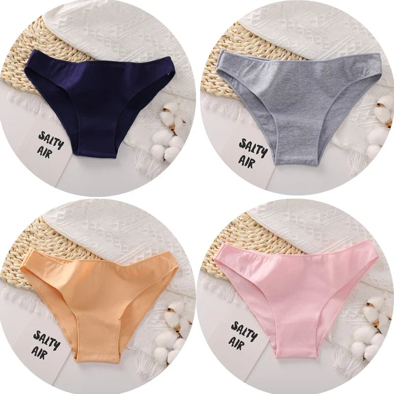 4Pcs/Set Cotton Panties Low Rise Briefs Women Underwear Bikini Ladies Sexy Underpants Female Intimates Girls Lingerie 2022 Hot