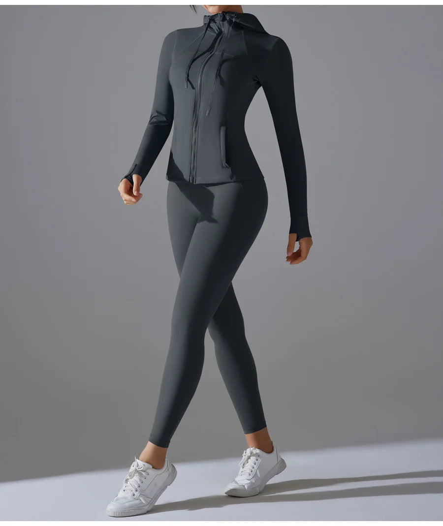 New Yoga Set 2PCS Sports Outfits Women Clothes Fitness Tracksuit Gym Legging Workout Long Sleeved Female Yoga Suit Sportswear