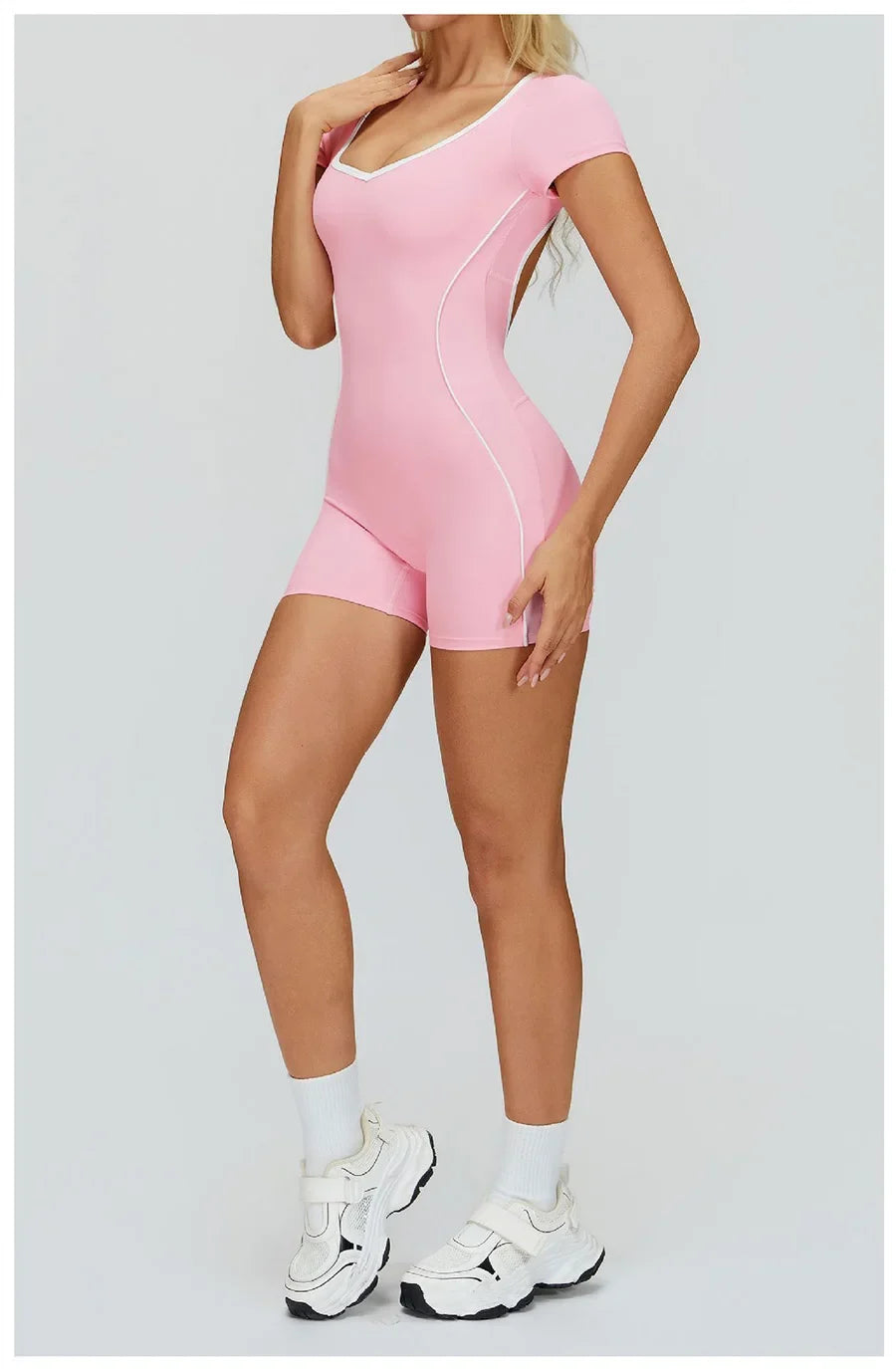 New Jumpsuit Yoga Shorts Backless Hollow Fitness Sportswear Workout Leggings One Piece Suits Sports Bodysuit Gym Women Clothes