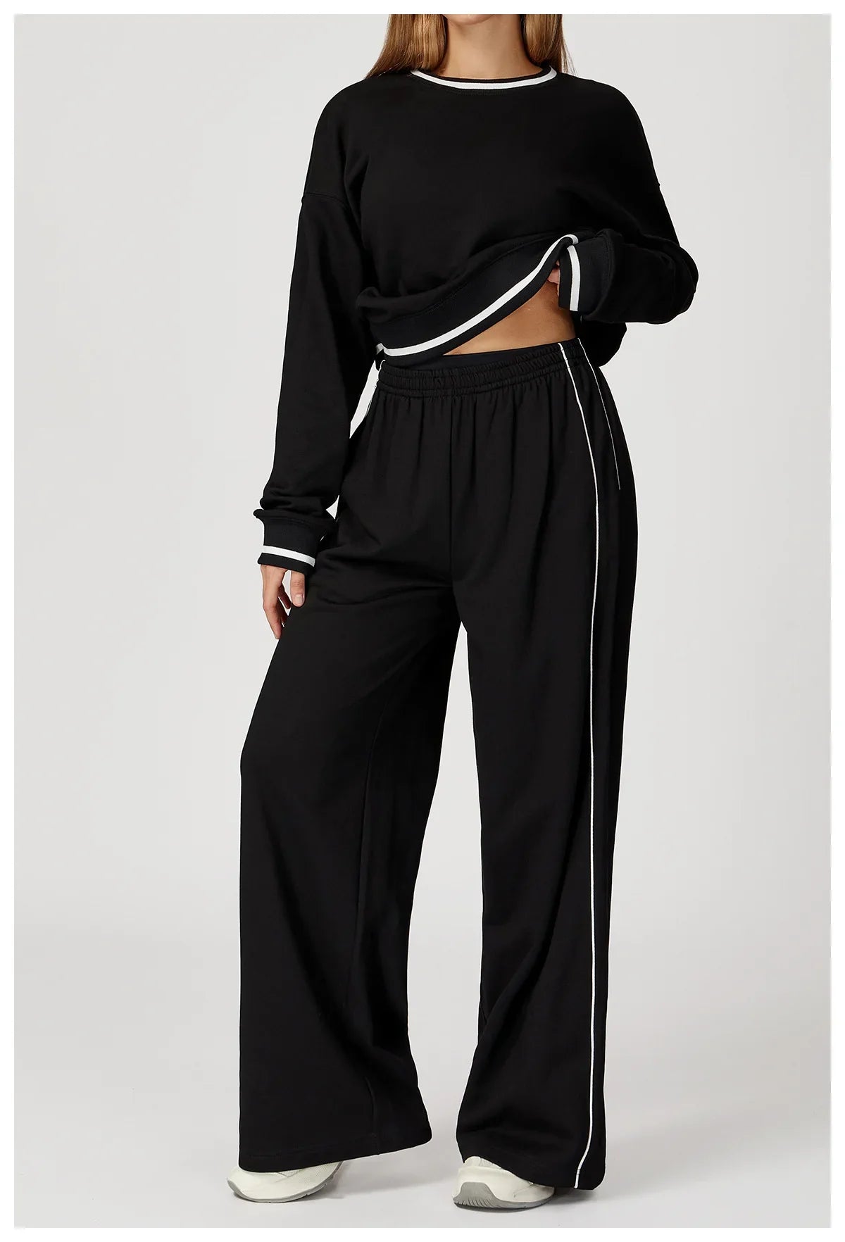 Sports Pants Women Loose High Waist Wide Leg Pants Gym Fitness Yoga Leggings Female Workout Running Cycling Pants Athletic Wear