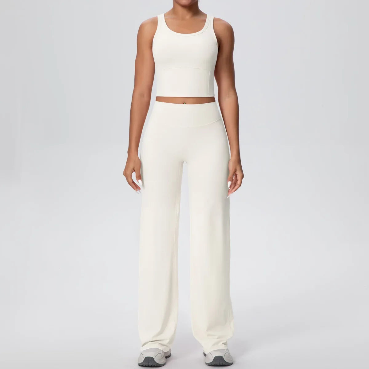 2PCS Yoga Set Women Tracksuit Nude Feeling Workout Sets Gym Clothes Push Up Fitness Running Sportswear Sport Straight tank suit
