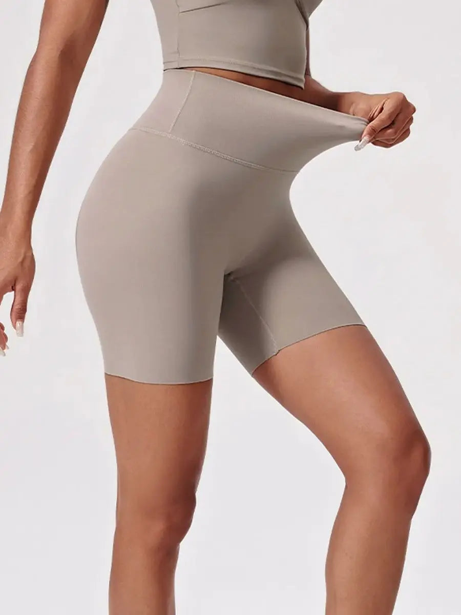 Summer High Waisted Yoga Shorts for Women Fashionable and Sexy Running Fitness Pants Solid Color Yoga Leggings Elastic Tights
