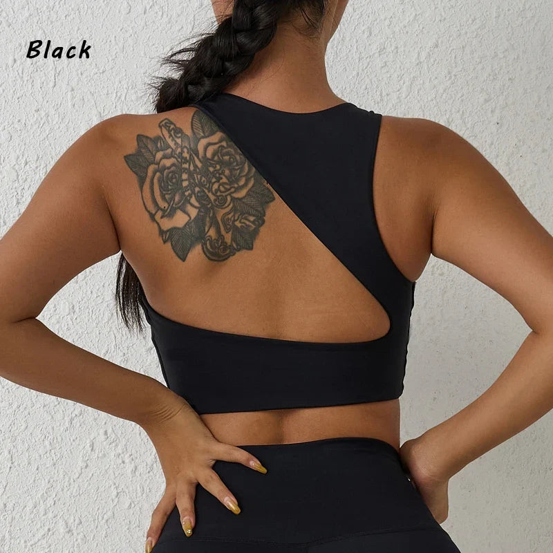 DIAS FIT JOY Nylon Beauty Back Sports Bra Women's Shockproof Yoga Bra Gathering Running Sports Vest