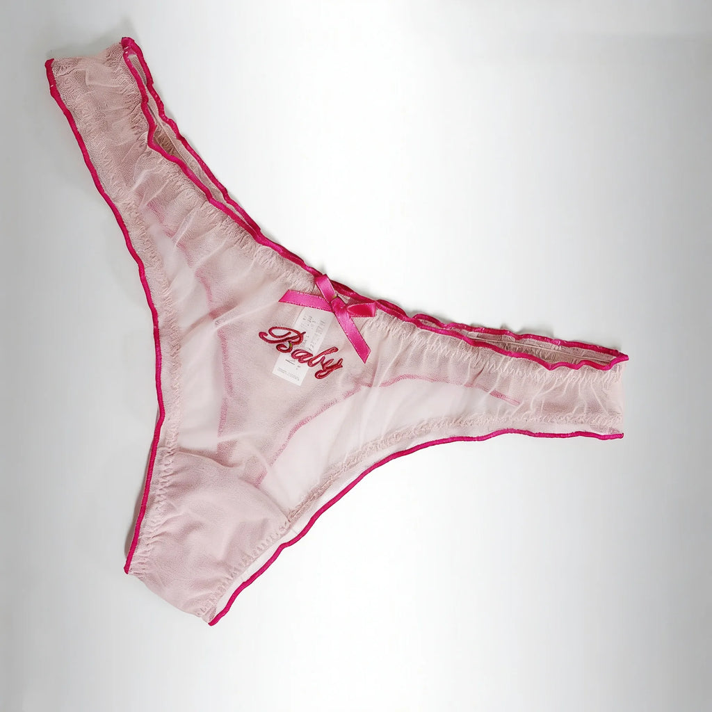 Lace G String Thin Mesh Sexy Girls Panties Women Briefs Thong Hollow Out Underwear Transparent Female Low Waist Lingerie