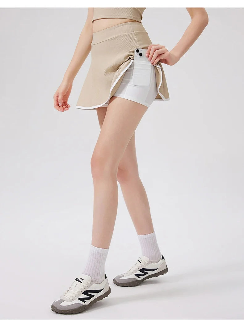 2PCS Women Tracksuit Yoga Set Gym Bra Sports Short Skirt Workout Sportswear Running Tennis Clothing Gym Wear Athletic Sport Suit