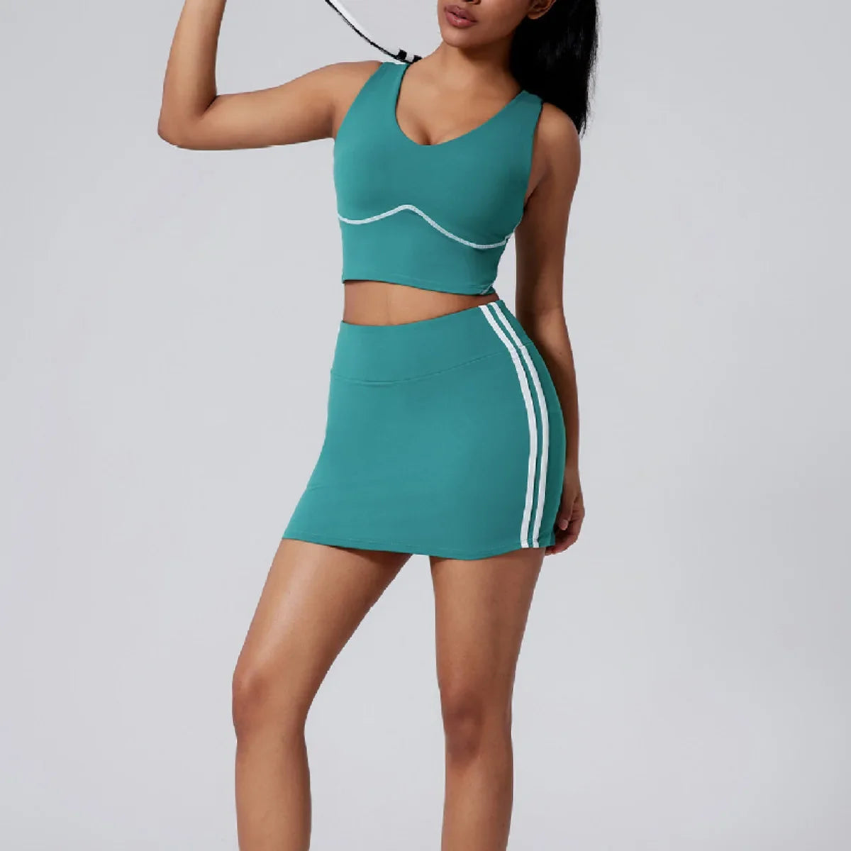 Women Vest Tank Top Tennis Suit Fitness Yoga Set Casual Outdoor Short Skirt Running Golf Gym Suit Female Breathable Sportswear