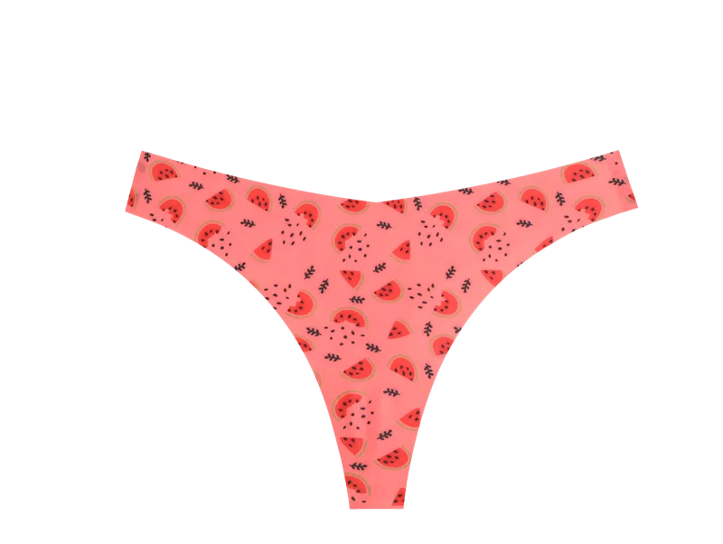 3Pcs Women G-string Seamless Sweet Fruit Thongs Low-waist Panties Ladies Soft Cute Thongs Female S-XL T-Back Panties Underwear