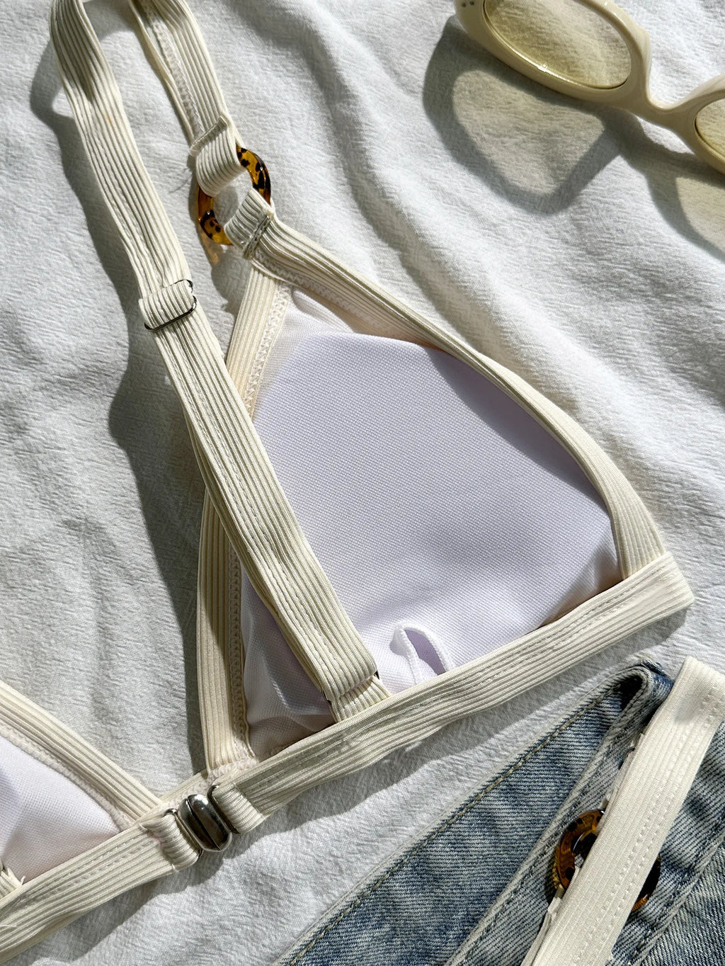 Sexy Khaki Patchwork Micro Bikini 2026 Women Brazilian Push Up Bra Metal Circle Thong Swimsuit Bathing Suit Holiday Swimwear