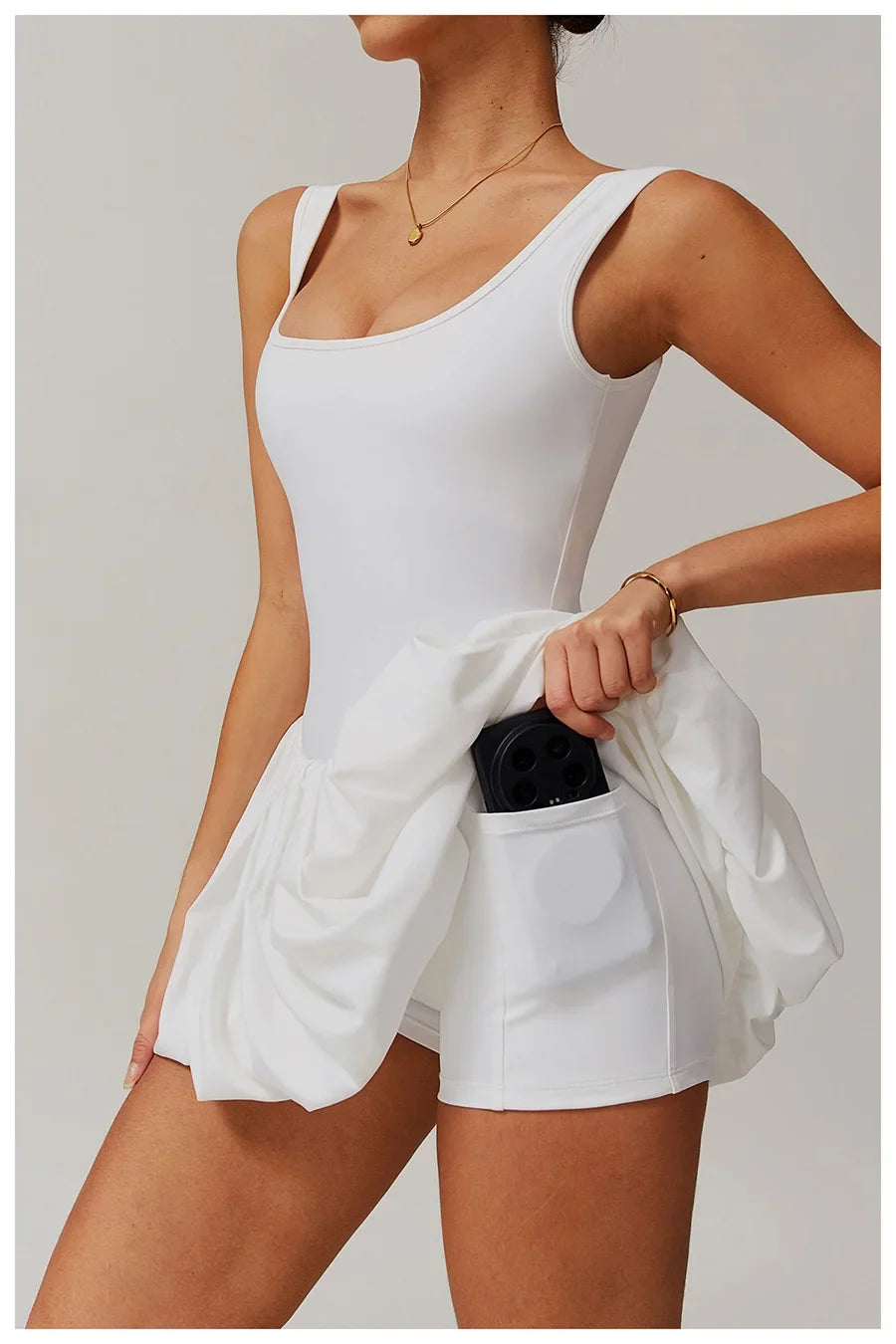 New Yoga Set Fake Two-piece Sports Dress Women's Anti Glare Yoga Jumpsuit Outdoor Running Fitness Tennis Skirt Workout Rompers