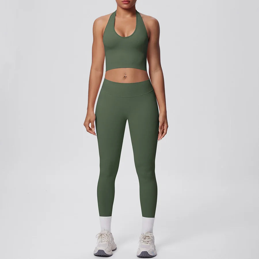 2pcs Yoga Set Gym Outfits Clothes Athletic Wear Yoga Suits For Women Fitness Set Tracksuits Sports Bra Gym Leggings Sportswear