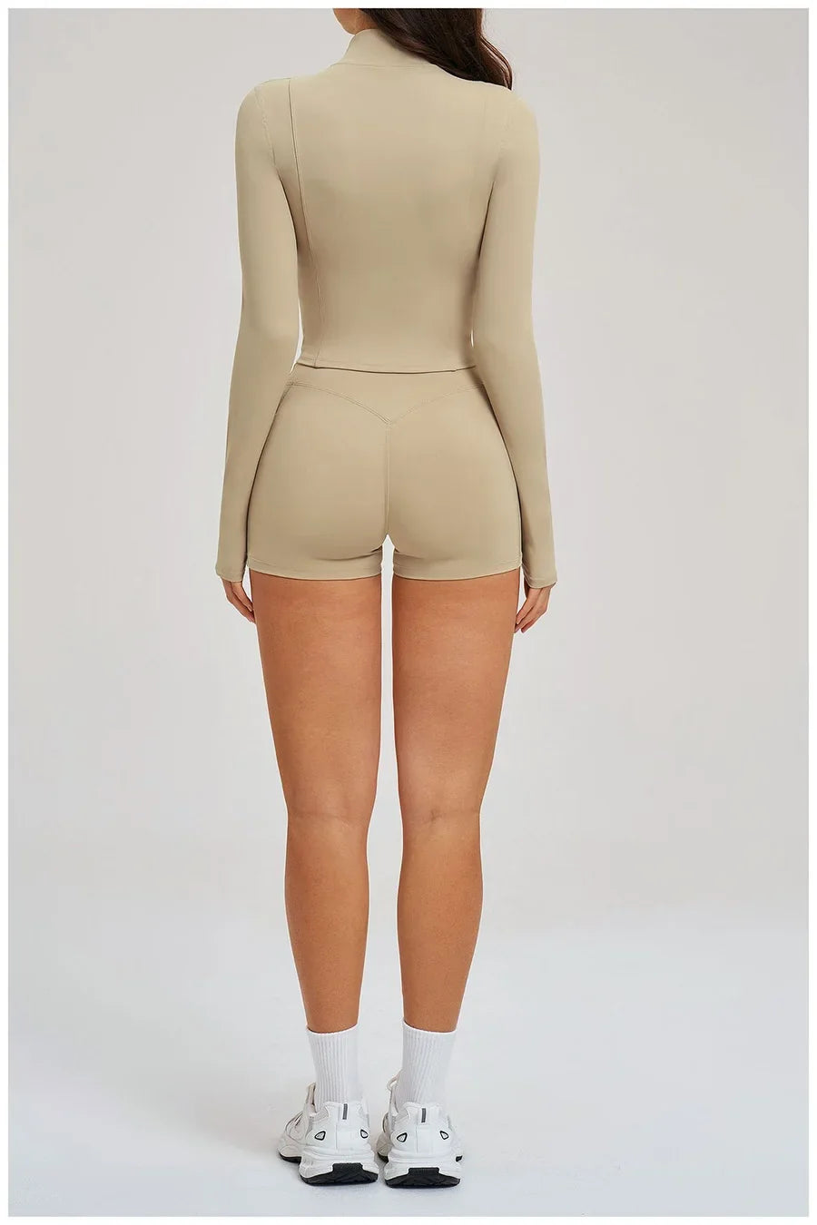 Yoga Suit Women Tracksuit Long-sleeved Jacket Shorts Suit Outfit Gym 2PCS Set Fitness Running Workout Clothes Push Up Sportswear