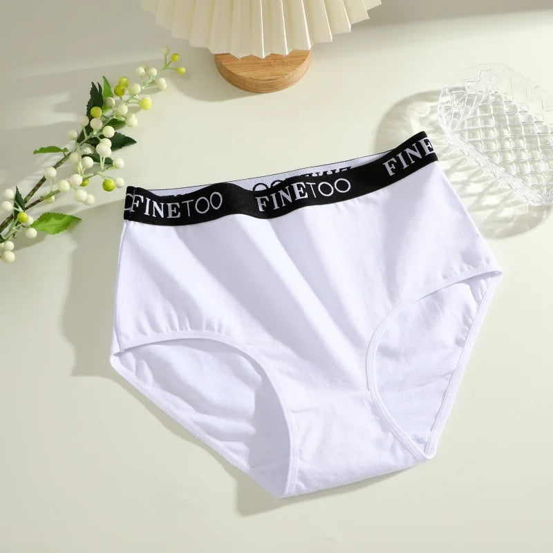 Finetoo 3Pcs Women's Seamless Cotton Briefs Women Plus SizePanties Breathable Underwear Female Low Waist Soft Lingerie S-XXL