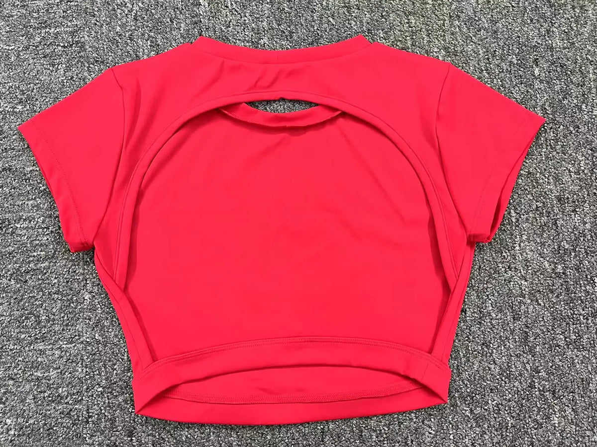 Hearuisavy Summer Customizable Sports Shirts Workout Sportswear Backless Yoga Clothing Chest Pads Sport Crop Tops Gym Top Women