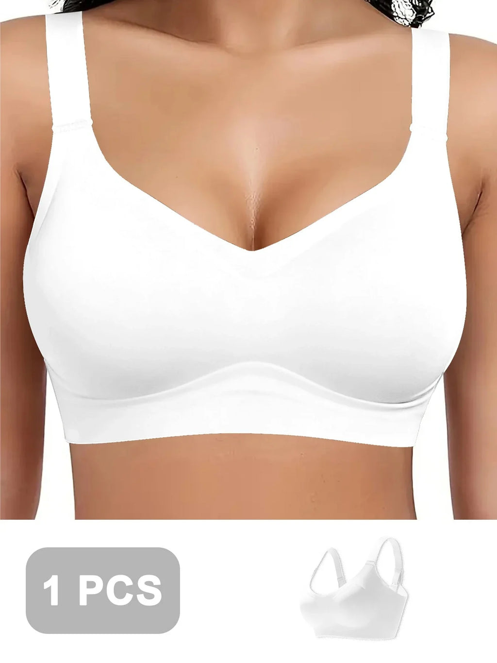 1pc Color Women's Seamless Wireless Sports Bras - Soft Stretchy Push-Up Design Everyday Basic Bras, Removable Padding Lingerie