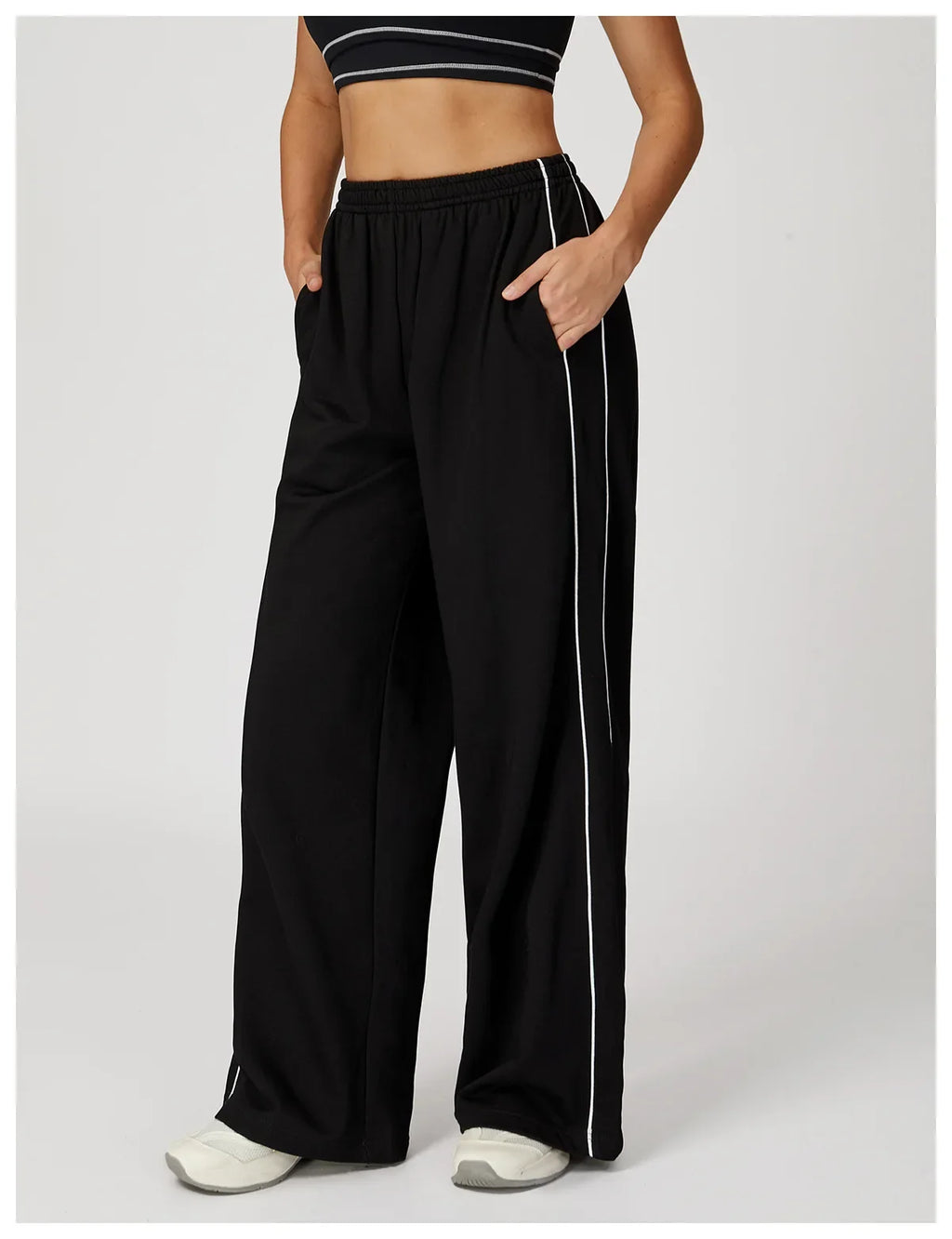 Sports Pants Women Loose High Waist Wide Leg Pants Gym Fitness Yoga Leggings Female Workout Running Cycling Pants Athletic Wear
