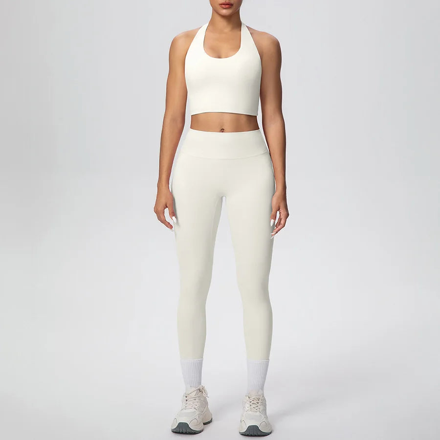 Yoga Clothing Set Women's High Waisted Leggings and Top 2 Piece Seamless Fitness Exercise Clothing Gym Sportswear Tracksuits