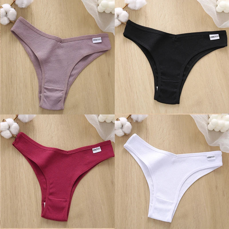 4Pcs/Set Cotton Panties Low Rise Briefs Women Underwear Bikini Ladies Sexy Underpants Female Intimates Girls Lingerie 2022 Hot