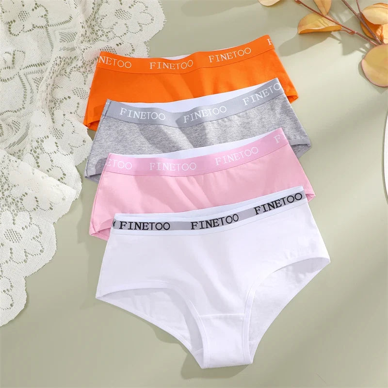 3Pcs Women's Cotton Briefs Letter Belt Underwear Women Panties Sexy Breathable Briefs Female Stretch Ladies Soft Lingerie