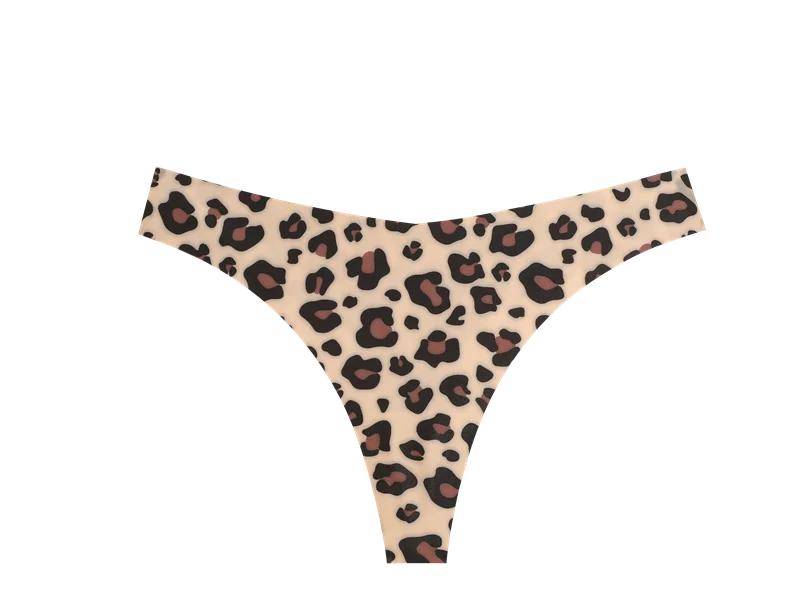 5Pcs Women Ultra-thin Seamless G-string Seamless Print Thongs Sexy Panties Ladies Soft Cute Thongs Female S-XL T-Back Panties