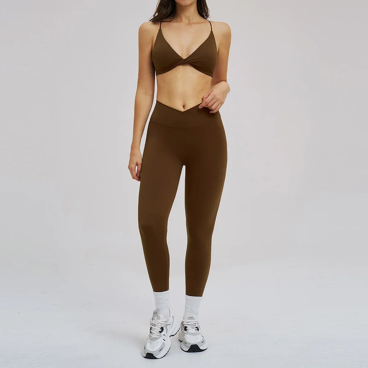 2PCS Yoga Suit Sports Set Women Fitness Quick-Drying Gym Tracksuit Running Nude Feeling Workout Outfit Sport Bra Leggings Suit