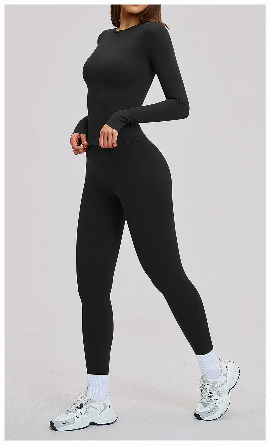 New Yoga Set 2PCS Gym Clothes Workout Outfits Women Long-sleeved T-shirt Sportswear Tracksuits Fitness Sports Vest Gym Leggings