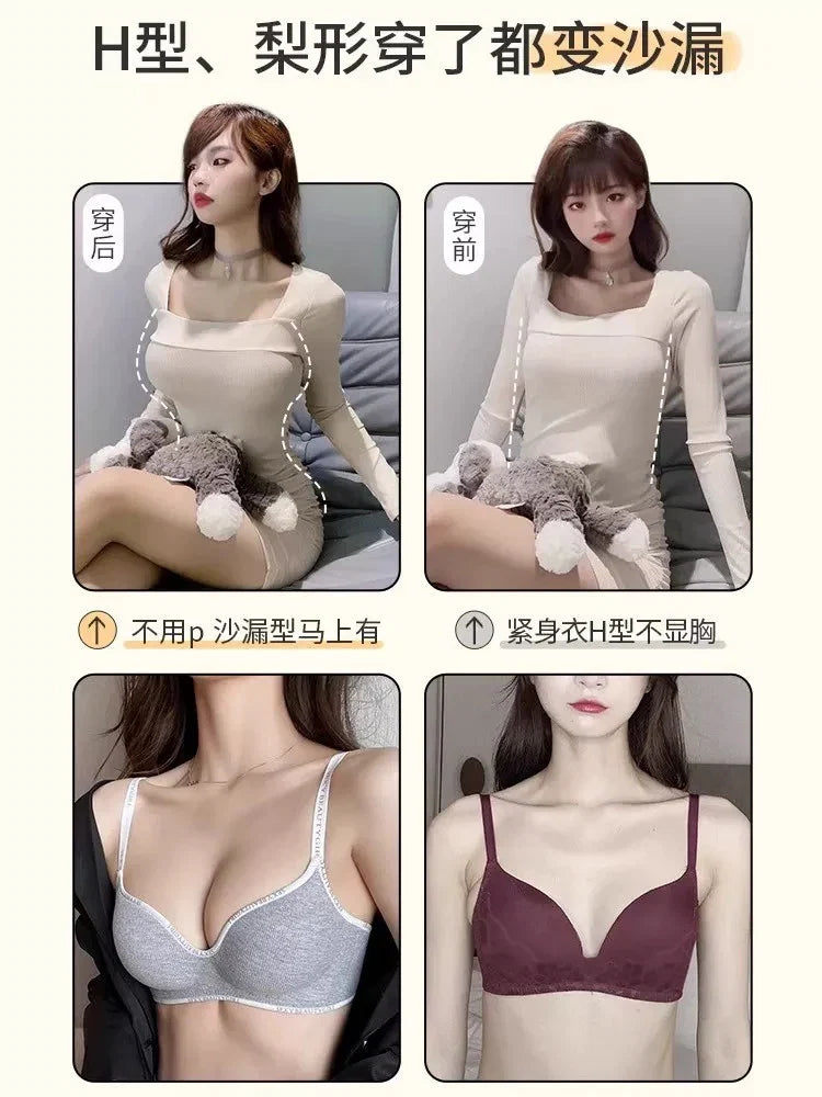 Women Sexy Bras Padded Push Up Bralette Female Adjustable Comfortable Underwear Ladies Letter Straps Brassiere Wireless Soft New