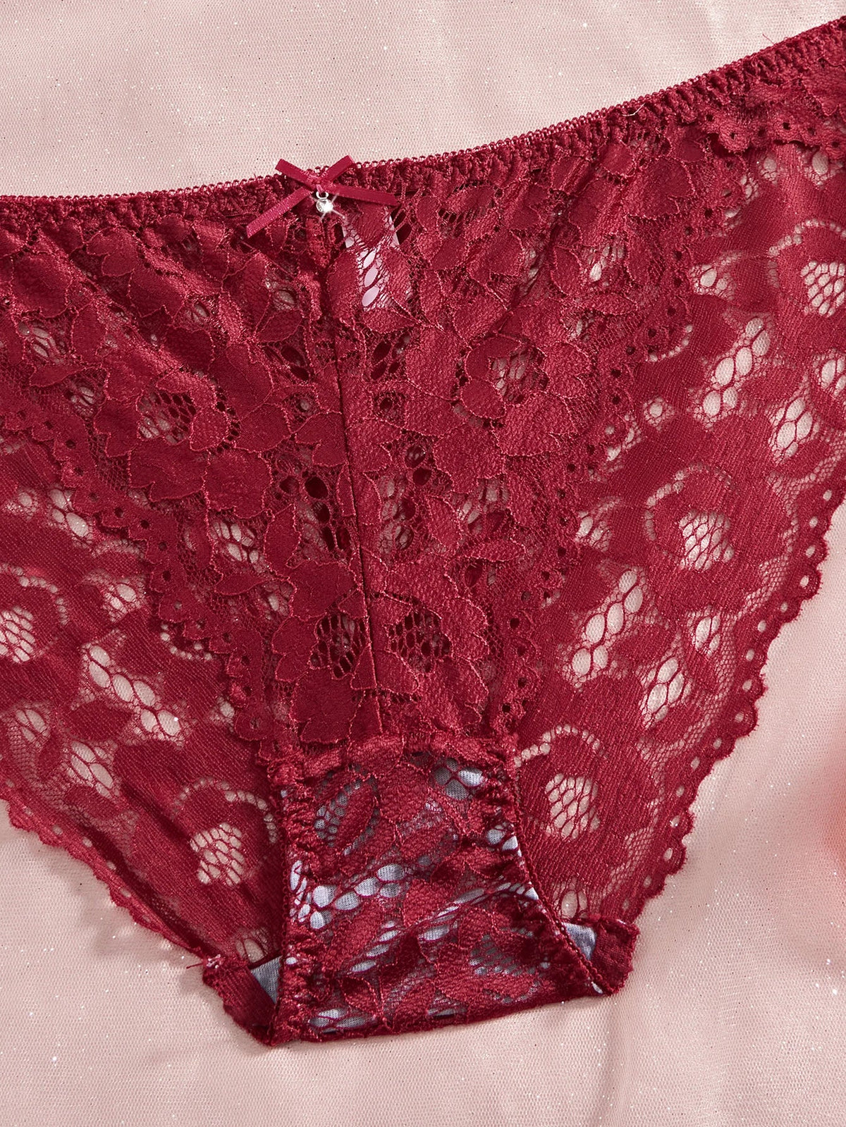 6-Piece Set Women's Bra and Panties Set Sexy Patterned Lace Patchwork No Lining Comfortable Fitting Women's Push-Up Bra Women's Underwear Set
