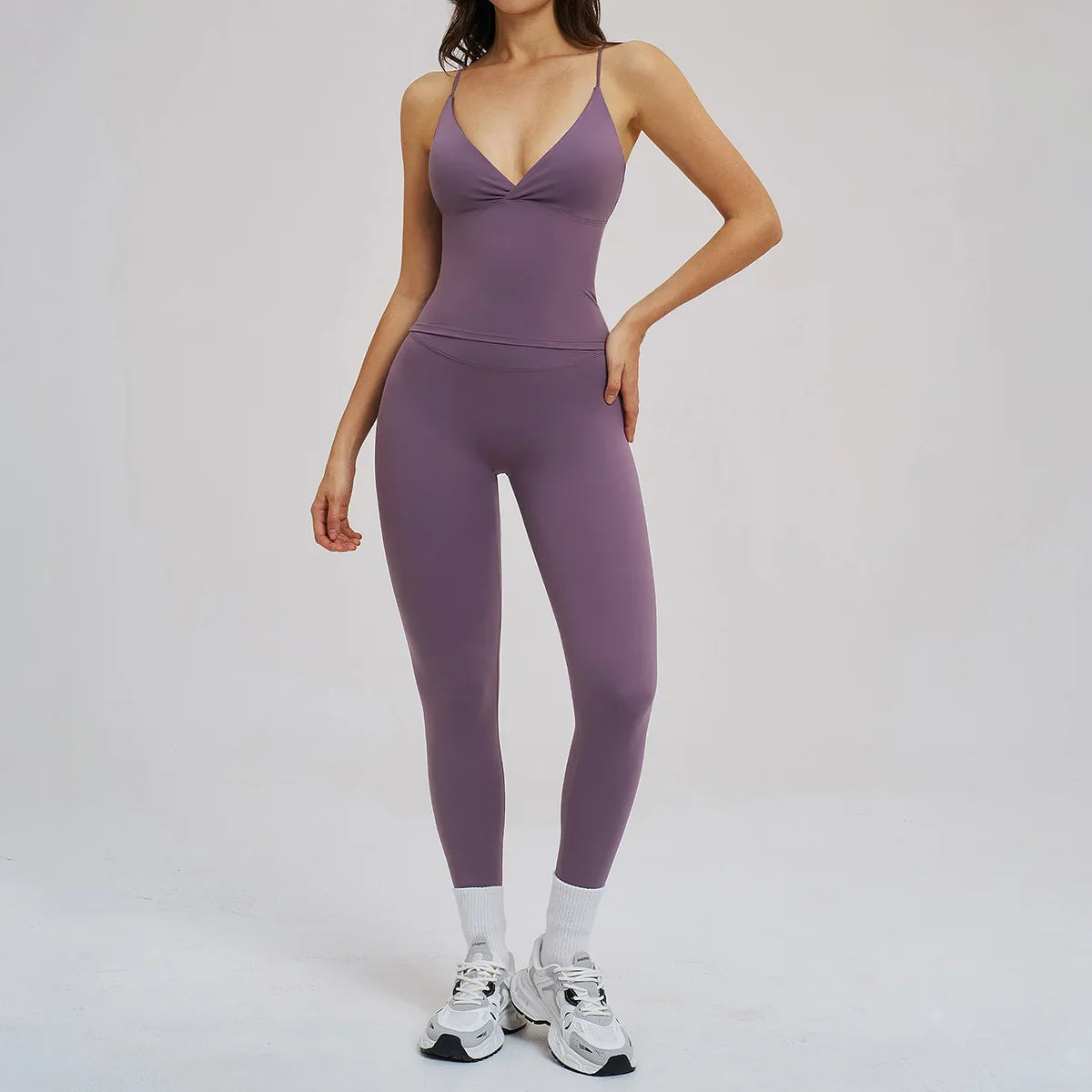2PCS Yoga Suit Sports Set Women Fitness Quick-Drying Gym Tracksuit Running Nude Feeling Workout Outfit Sport Bra Leggings Suit
