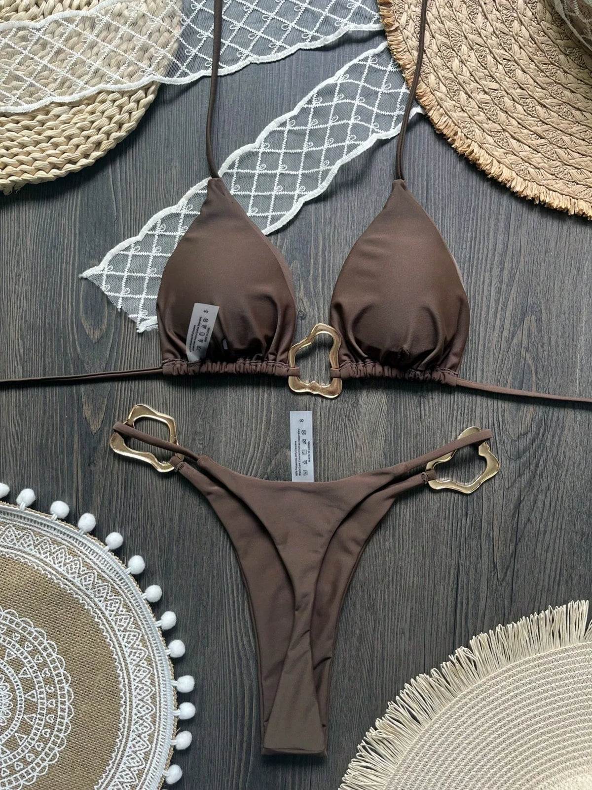 Sexy Black Orange Micro Bikini 2026 Women Metal Circle Push Up Bra Thong Swimsuit Summer Bathing Suit Holiday Swimwear Biquini