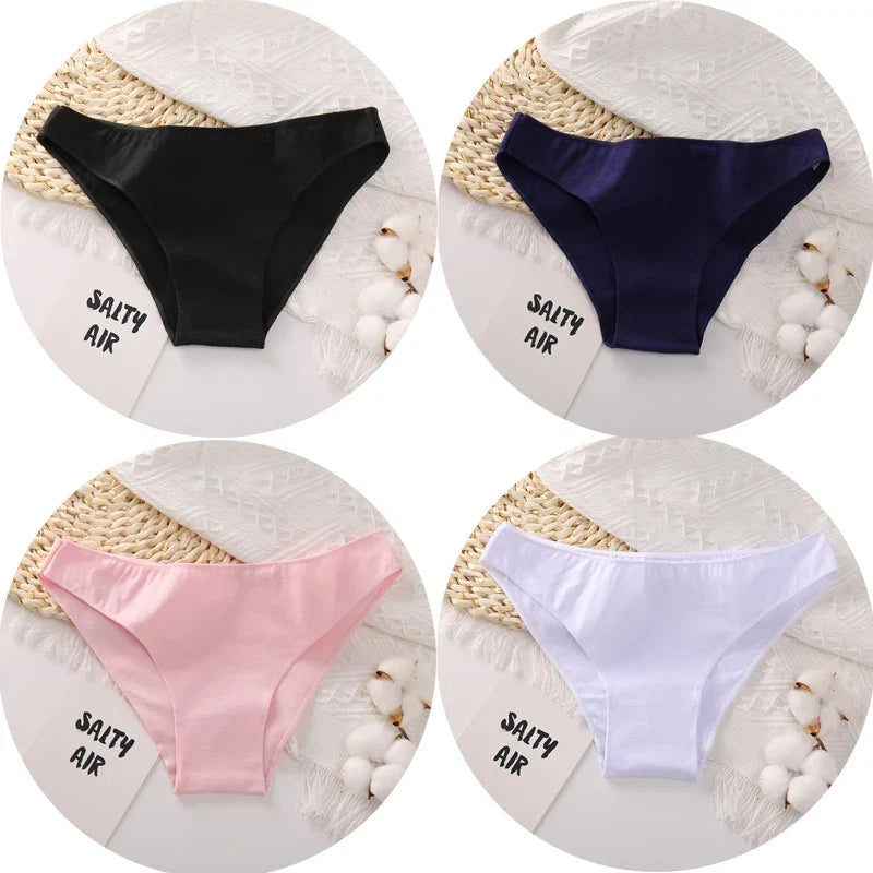 4Pcs/Set Cotton Panties Low Rise Briefs Women Underwear Bikini Ladies Sexy Underpants Female Intimates Girls Lingerie 2022 Hot