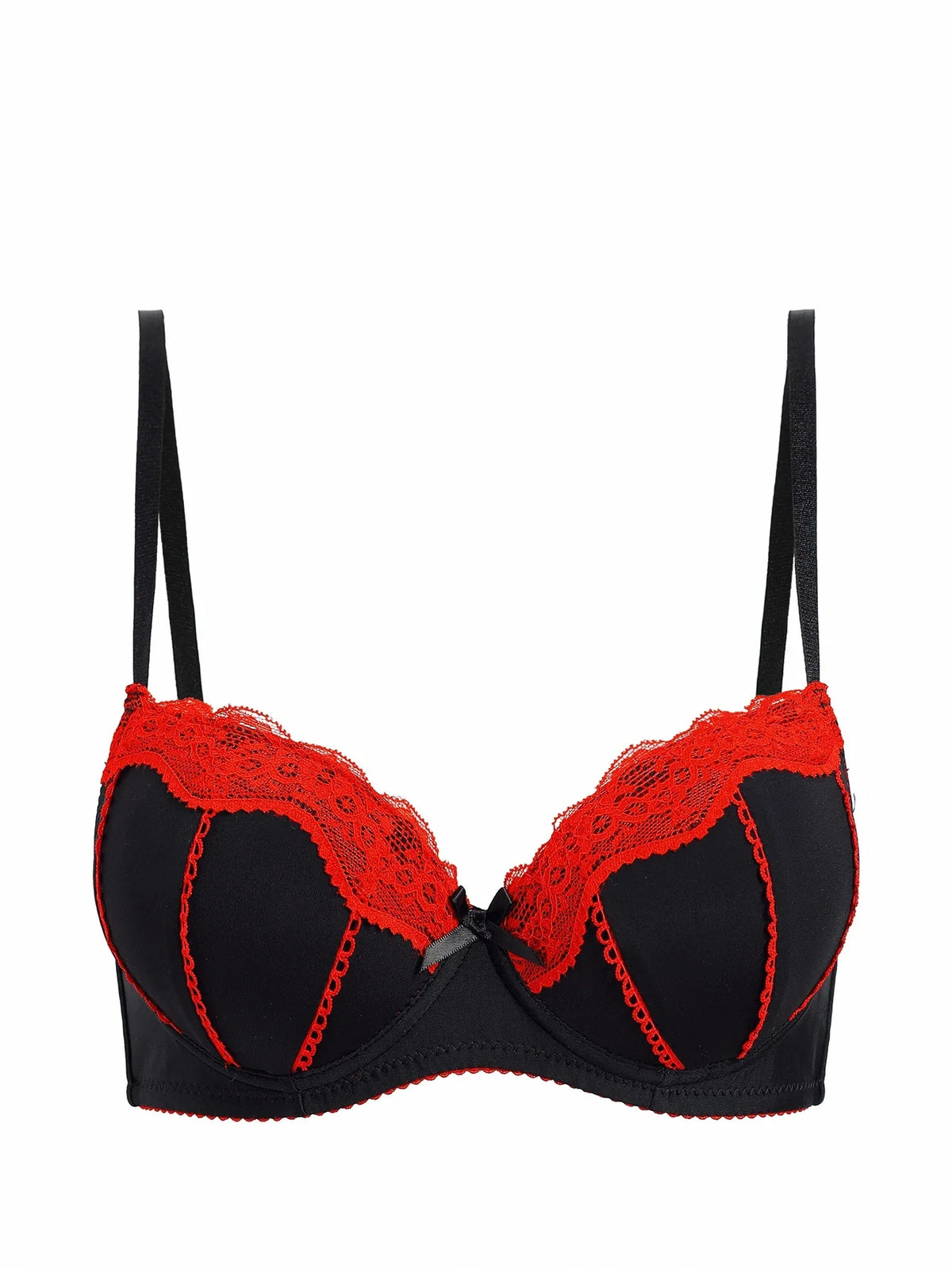 Sexy Lace Women's Bra Alluring Lace-Trimmed Padding Push-Up Bra Comfortable Breathable Women's Underwear